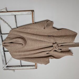 H&M Tan Women's Cowl Neck Poncho with Belt Medium